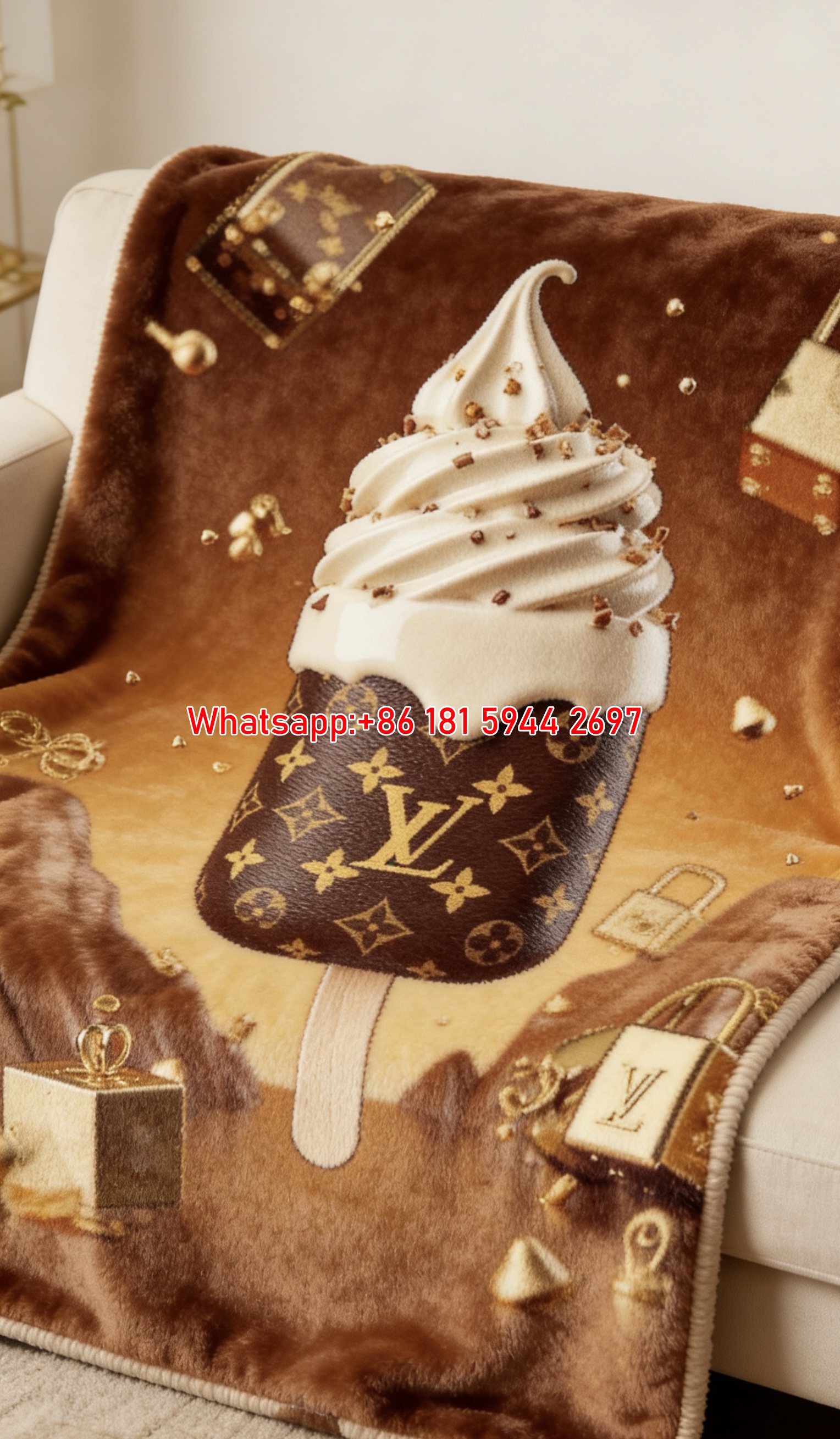 LV Monogram Ice Cream Blanket IMG_3067